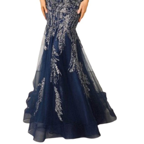 NWT Terani Couture 251P4641 Tulle Prom Dress Navy Size 2 - Picture 2 of 6